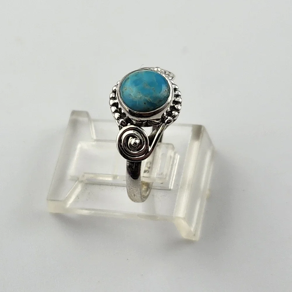 Sterling Silver 925 Kingman Turquoise‎ Ring Size 6.5